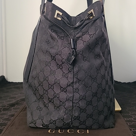 GUCCI VINTAGE EARLY 2000'S GG CANVAS TOTE/SHOULDER BAG CANVAS/LEATHER - Picture 11 of 15
